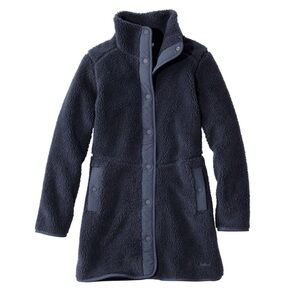 LL Bean Navy Fleece Coat